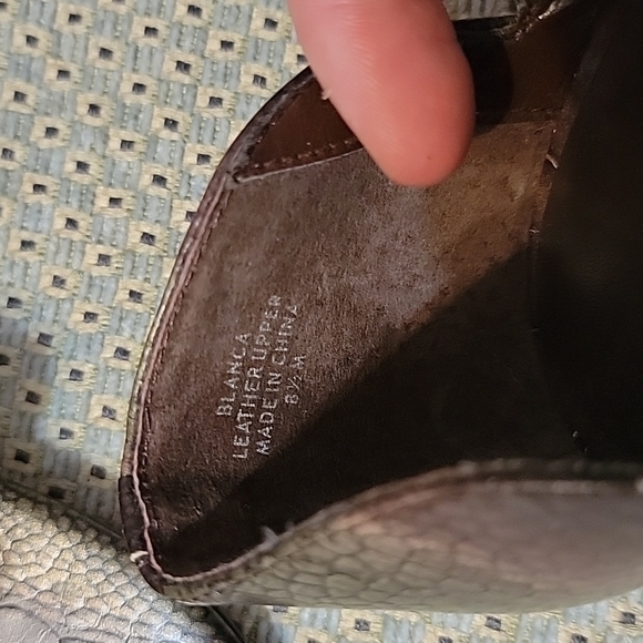 *NEW* HYPE "Blanca" Brown&Green Embossed Leather Buckle Heeled Sandals *Y2K* 8.5 - Picture 9 of 15